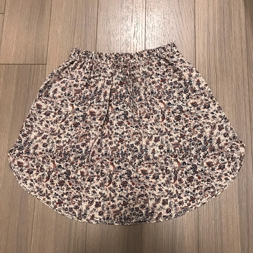 Club Monaco printed silk mini skirt